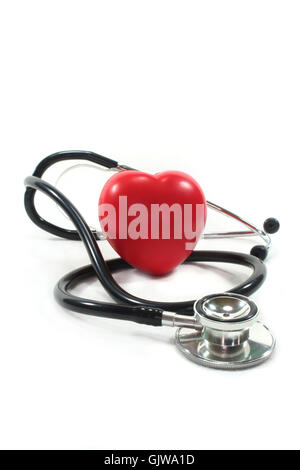 stethoscope with red heart Stock Photo