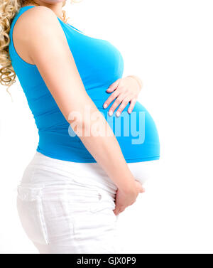 woman blue isolated Stock Photo