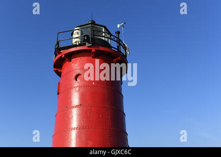 Lighthouse in South Haven Michigan during daytime Stock Photo