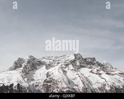 Snow covered mountains in Nepal's Everest Base Camp Stock Photo