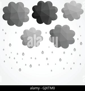 Grey clouds leaf in low poly style. Stock Vector