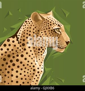 Portrait of a leopard vector illustration Stock Vector