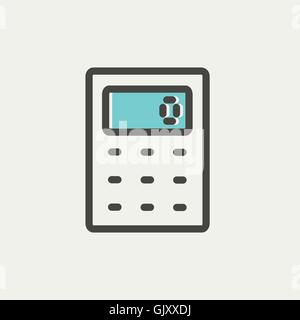 Calculator thin line icon Stock Vector