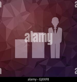 Man with growing diagram in flat style icon Stock Vector