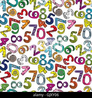Little Monsters Numbers Stock Vector
