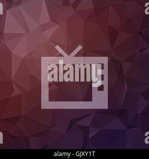 Retro television in flat style icon Stock Vector