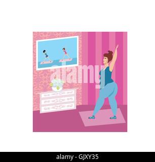 Woman Workout Fitness, Aerobic and Exercises. Stock Vector - Illustration  of character, girl: 78605849