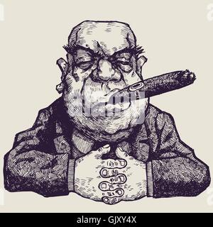 Boss with cigar Stock Vector