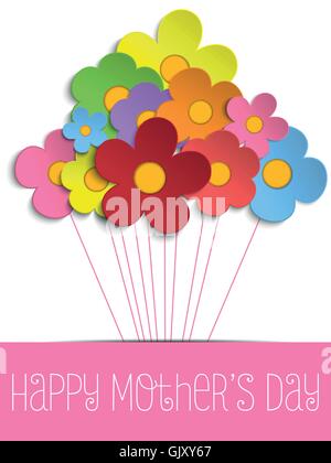 Happy Mothers Day Card with Flowers Stock Vector