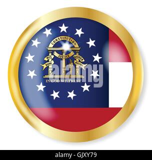 Georgia Flag Button Stock Vector