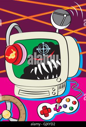 online internet video game Stock Vector