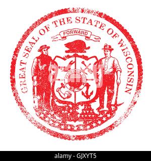 Wisconsin Seal Stamp Stock Vector