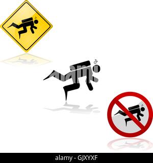 Diving signs Stock Vector