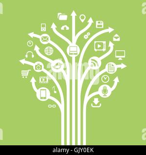 tree with icons gadgets and computer symbols Stock Vector Image & Art ...