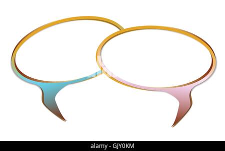 Pair Blank Speech Bubble Stock Vector