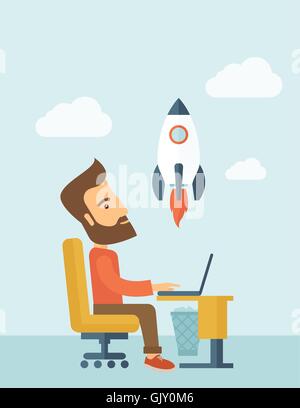 On-line start up Stock Vector
