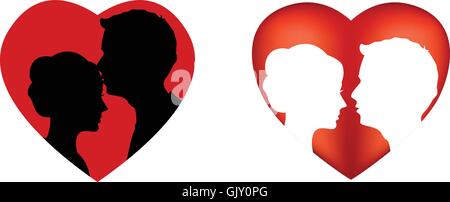 couple kissing Stock Vector