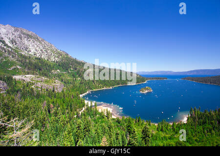 Beautiful view of Lake Tahoe California at Emerald Bay Stock Photo