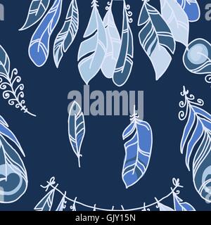 Vector Seamless Pattern of Plumage Stock Vector