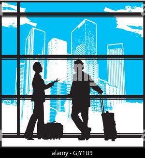 Airport Chat Silhouette Stock Vector