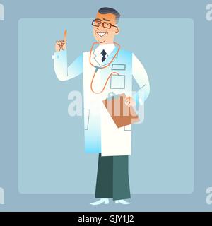 good doctor physician in a white coat Stock Vector