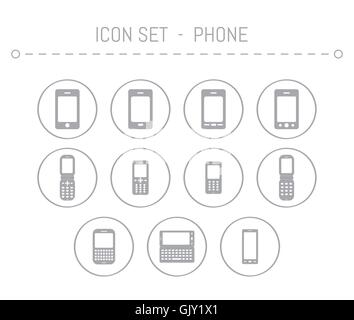 mobil phones icons Stock Vector