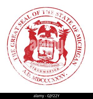Michigan Seal Rubber Stamp Stock Vector