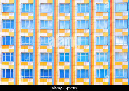 New colorful facade with sky reflection in the windows Stock Photo