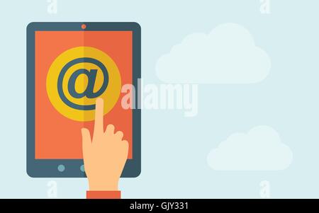 Touch screen tablet with Email icon Stock Vector