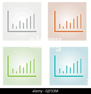 four color bar charts Stock Vector