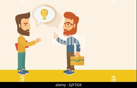 Two men sharing ideas. Stock Vector