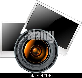 lens with photo frames Stock Vector