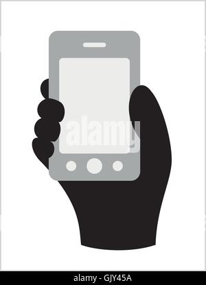 phone in human hand Stock Vector