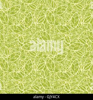 Green lace leaves seamless pattern background Stock Vector