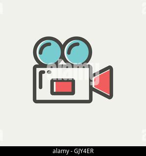 Video camera thin line icon Stock Vector