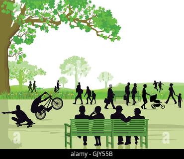 People in the park area Stock Vector