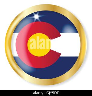Colorado Flag Button Stock Vector