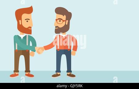 Two men handshaking. Stock Vector
