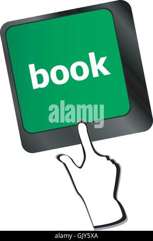 book word on computer keyboard button   vector Stock Vector