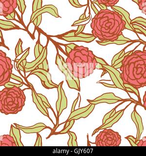 Vector seamless floral pattern with lily flowers. Stock Vector