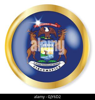 Michigan USA Round State Flag. MI, US Circle Flag. State of Michigan ...