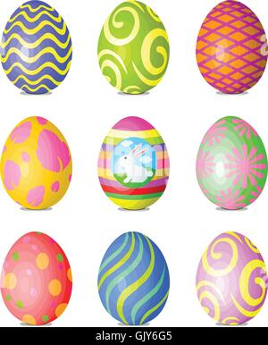 Set of Easter eggs Stock Vector