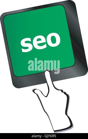 SEO button on the keyboard. Business concept vector Stock Vector