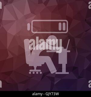 Out of energy man in flat style icon Stock Vector