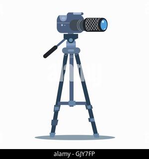 camera tripod static professional photography Stock Vector