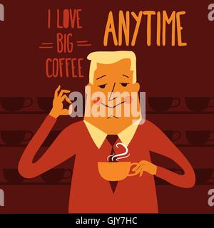 Coffee break, businessman drinking  coffee Stock Vector