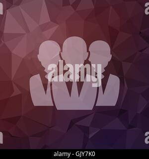 Three men in flat style icon Stock Vector