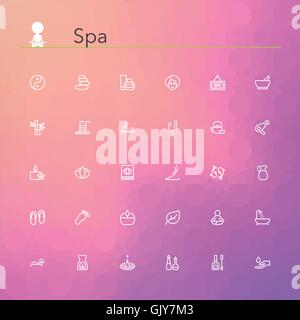 Spa Line Icons Stock Vector