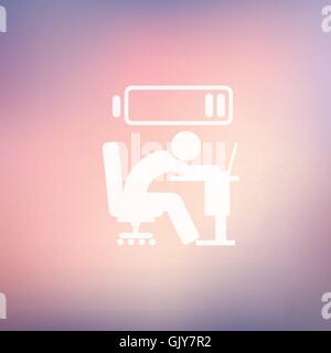 Out of energy man in flat style icon Stock Vector