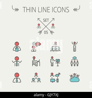 Business thin line icon set. Stock Vector